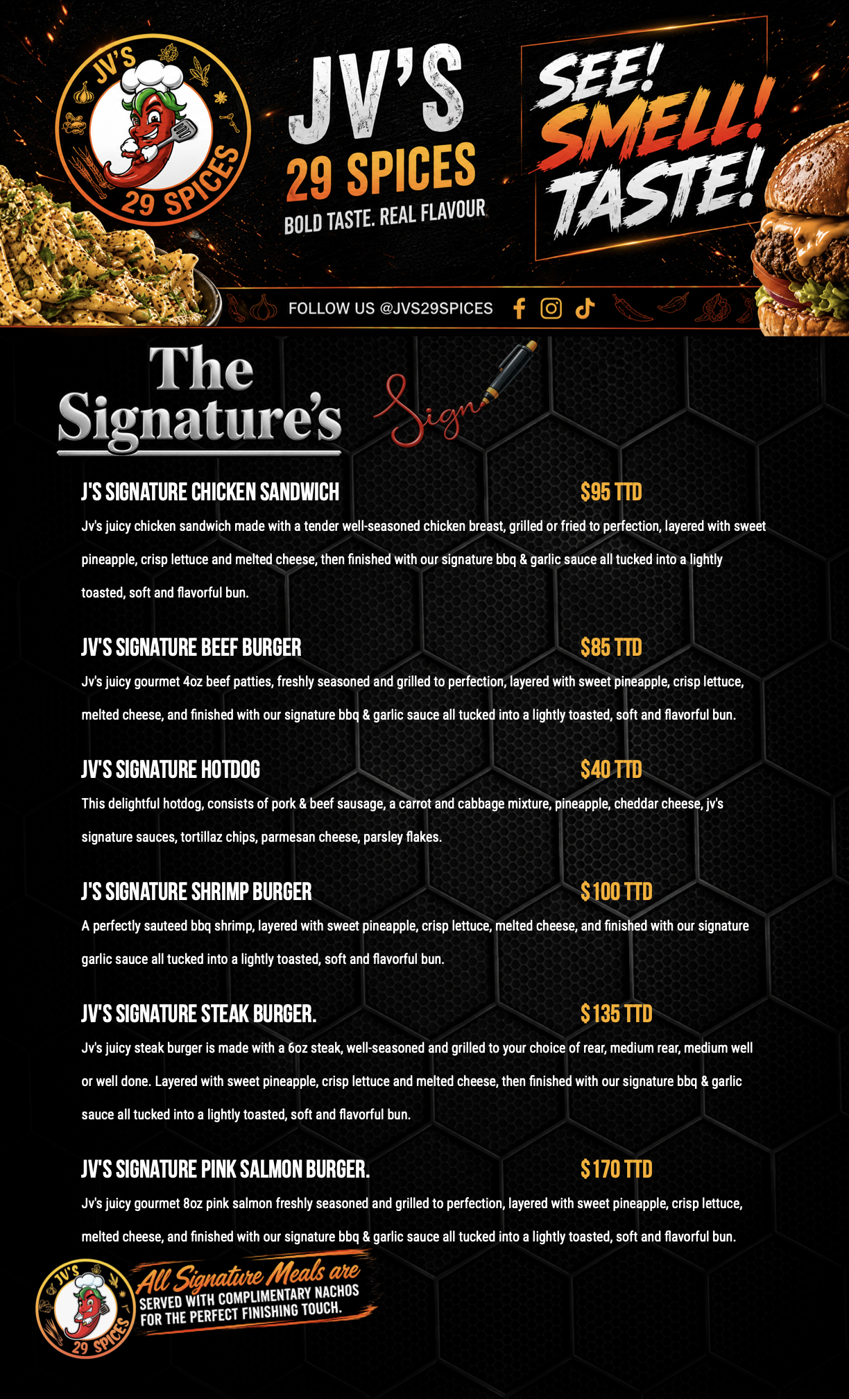 JVS Signature Menu